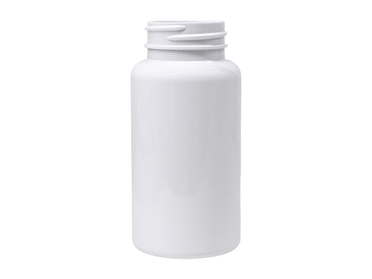 150 cc, 38/400 Finish, White, Bottles, PET, Round Packer
