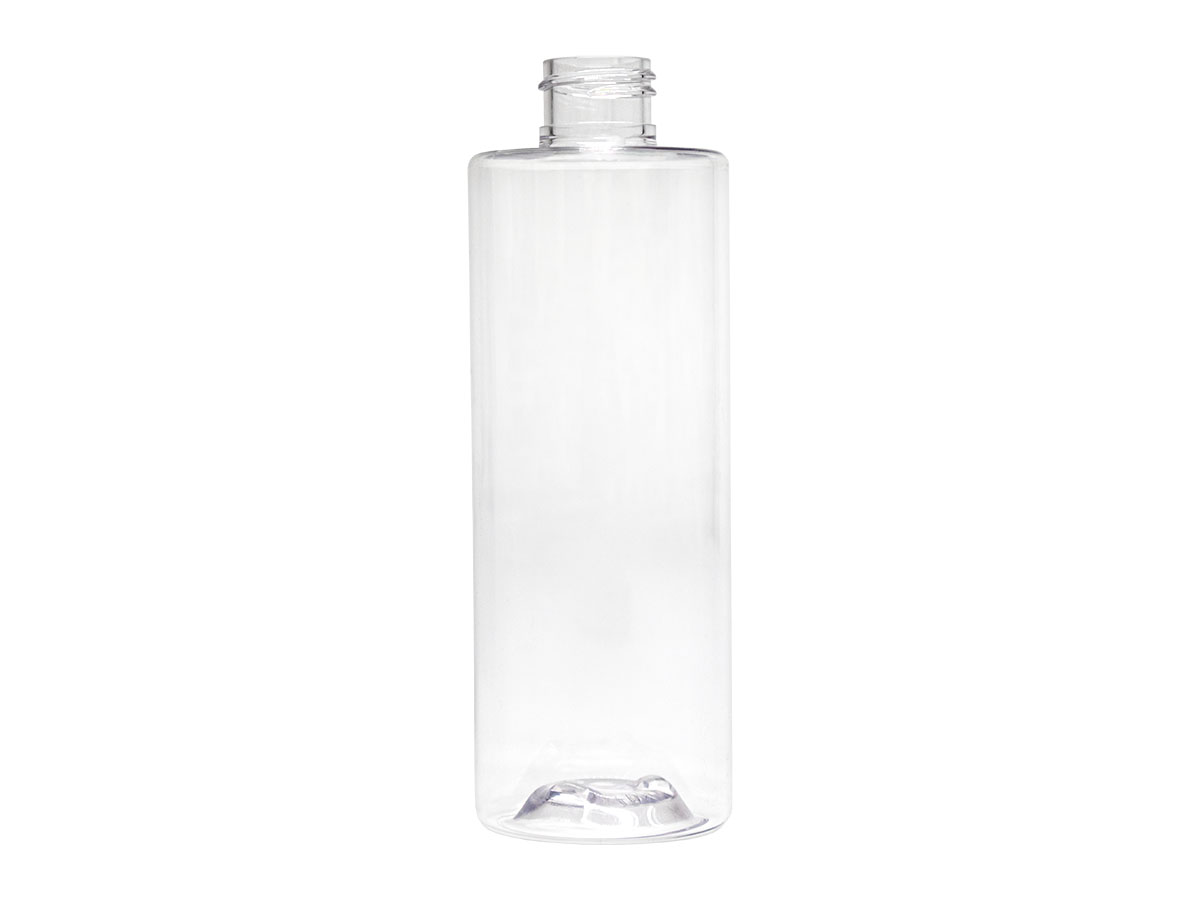 8 oz., 24/410 Finish, Clear, Bottles, PET, Cylinder Round