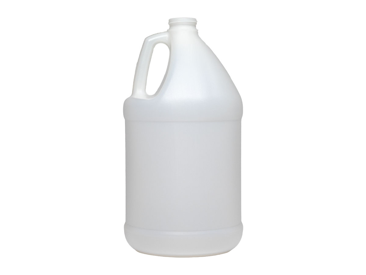 1 Gallon, 38/400 Finish, Natural, Bottles, HDPE, Round Handleware, Label Panel