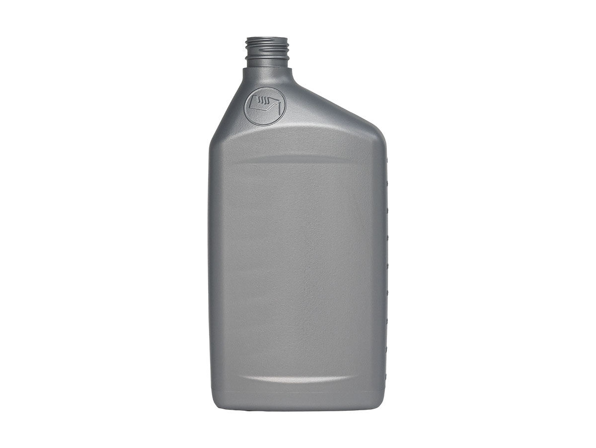 32 oz., 28/410 Finish, Silver, Bottles, HDPE, Automotive Oblong, Label Panel