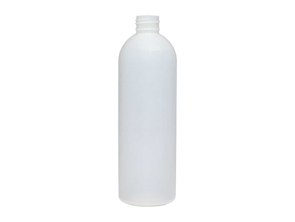 12 oz., 24/410 Finish, Natural, Bottles, HDPE, Bullet