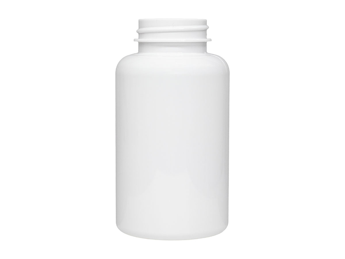 200 cc, 38/400 Finish, White, Bottles, PET, Round Packer
