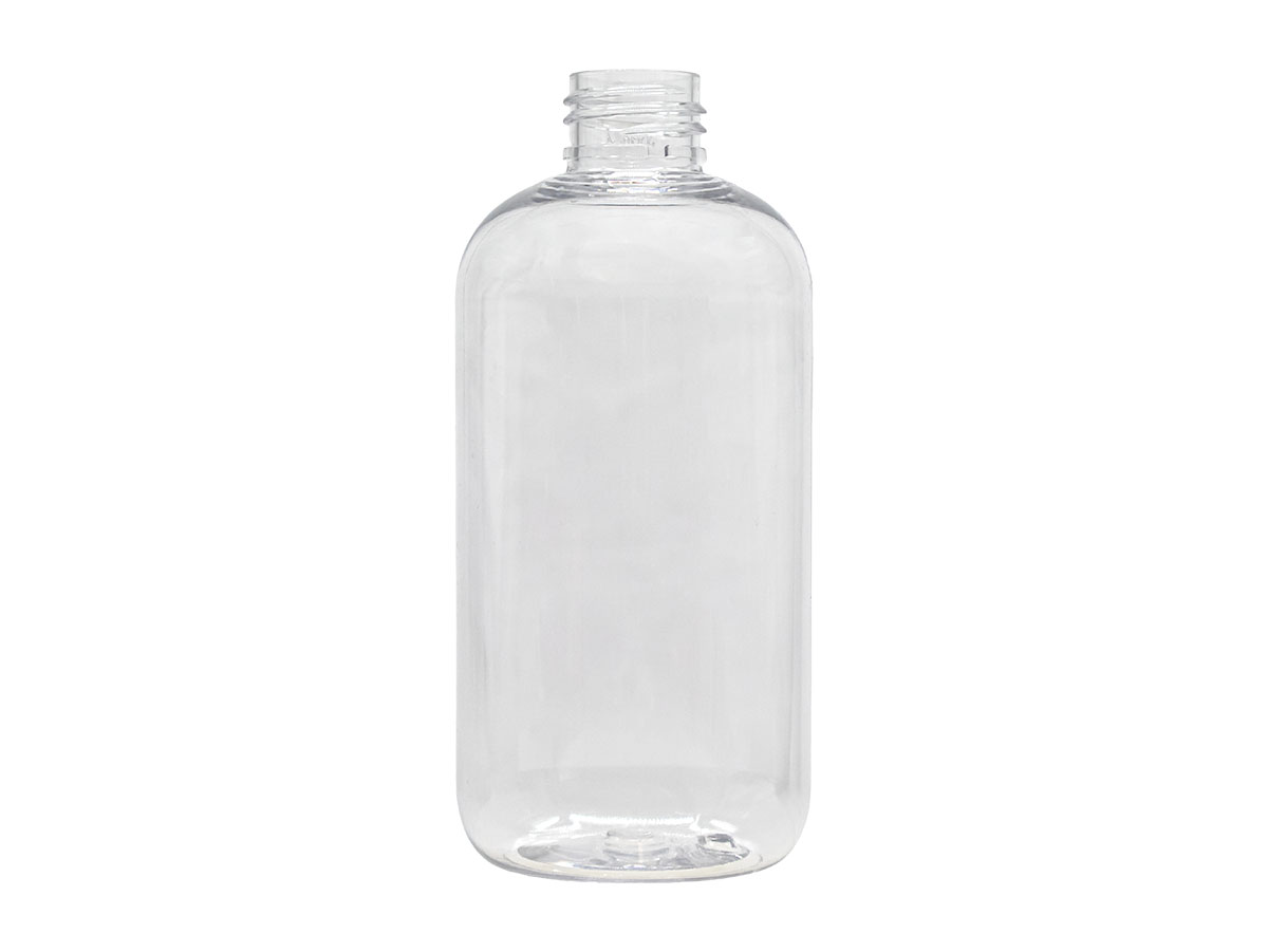 8 oz., 24/410 Finish, Clear, Bottles, PET, Boston Round