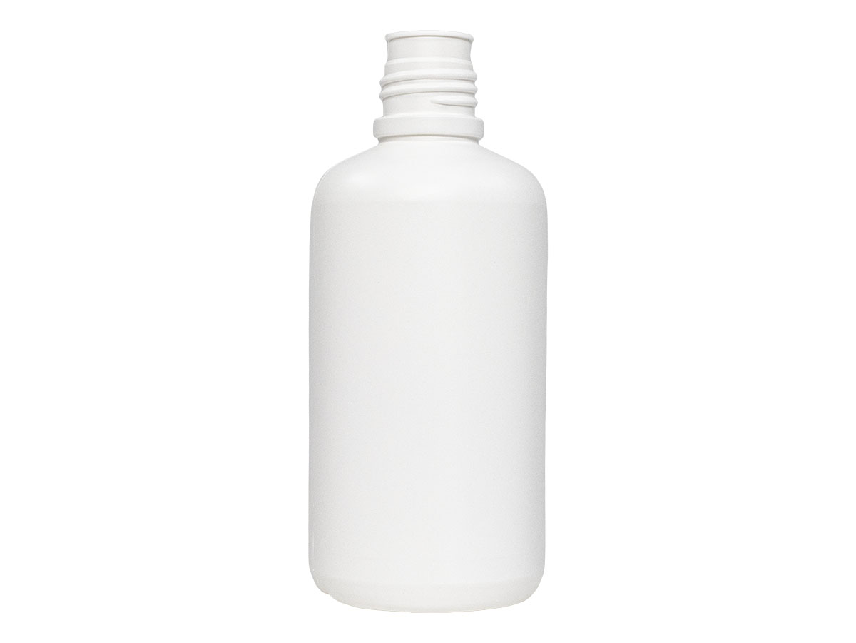 1 Liter, 38/430 Finish, White, Bottles, HDPE, Boston Round