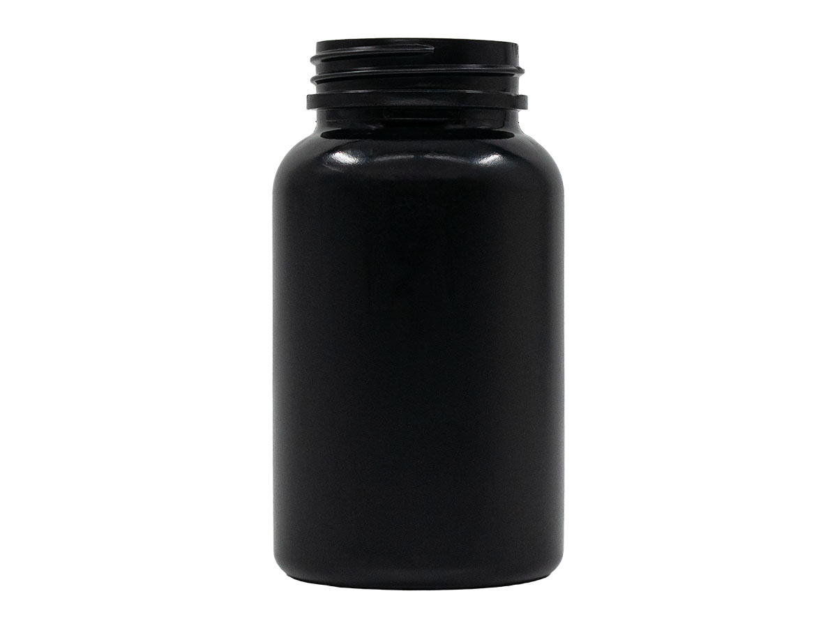 220 cc, 45/400 Finish, Black, Bottles, HDPE, Round Packer