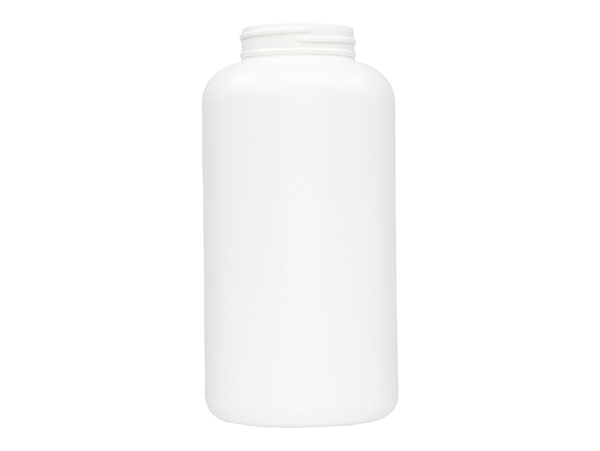 750 cc, 53/400 Finish, White, Bottles, HDPE, Round Packer