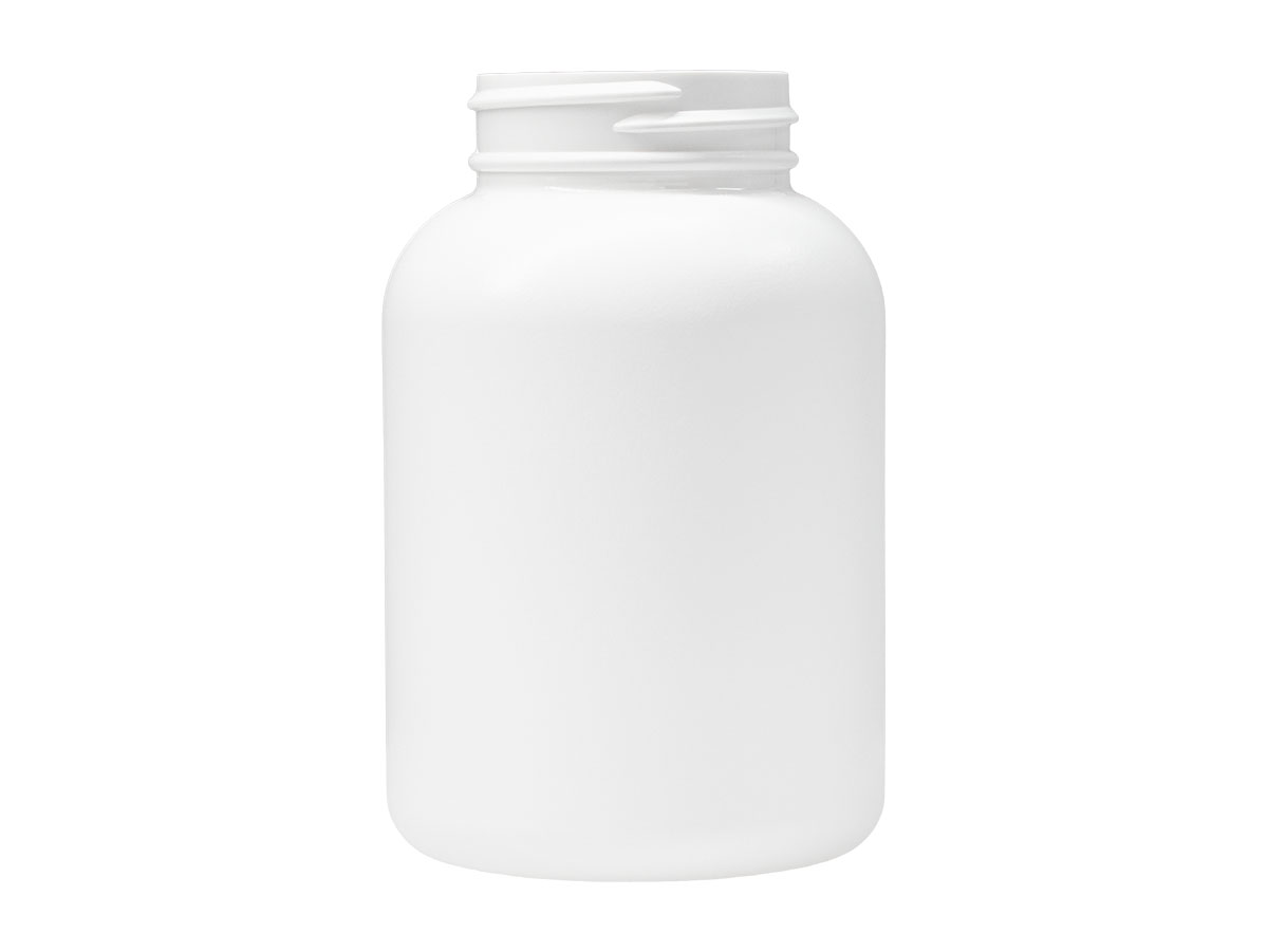 250 cc, 45/400 Finish, White, Bottles, HDPE, Round Packer