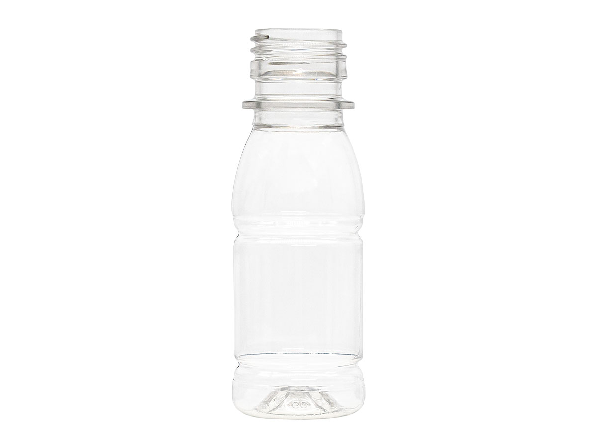 2.5 oz, 28mm TE Finish, Clear, Bottles, PET, Beverage Style Round, Label Panel