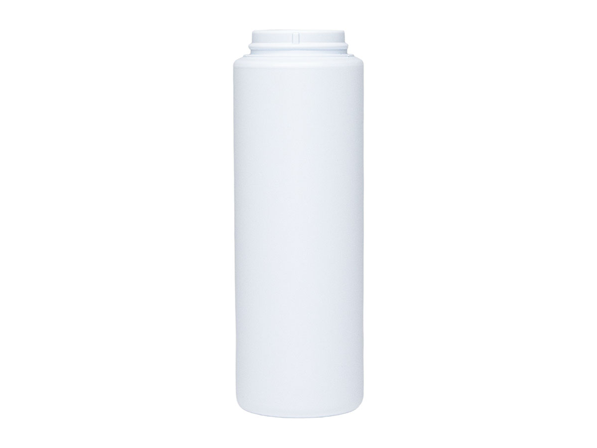 275 mL, 40mm Finish, White, Bottles, HDPE, Powder Sifter Style, Cylinder Round, Snap-On Finish
