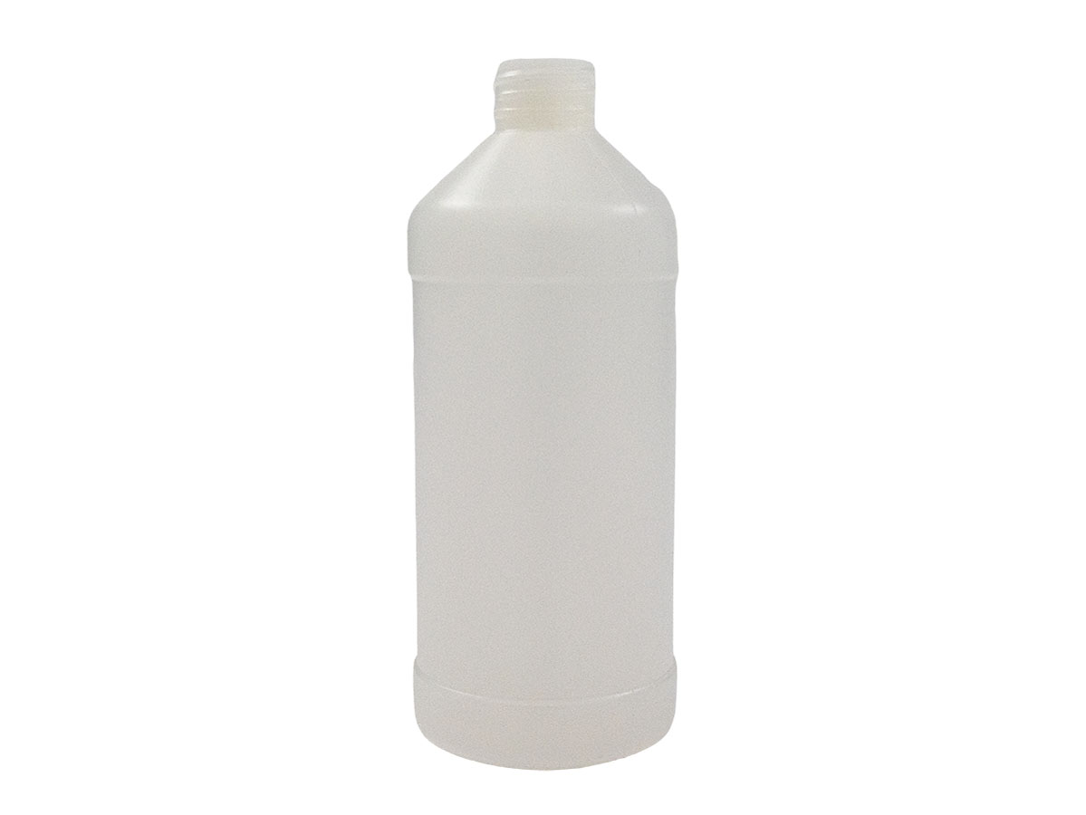 16 oz., 28/410 Finish, Natural, Bottles, HDPE, Modern Round, Label Panel