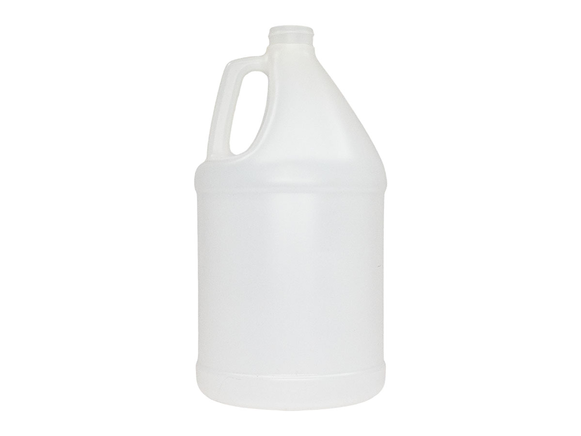1 Gallon, 38/400 Finish, Natural, Bottles, HDPE, Round Handleware, Label Panel