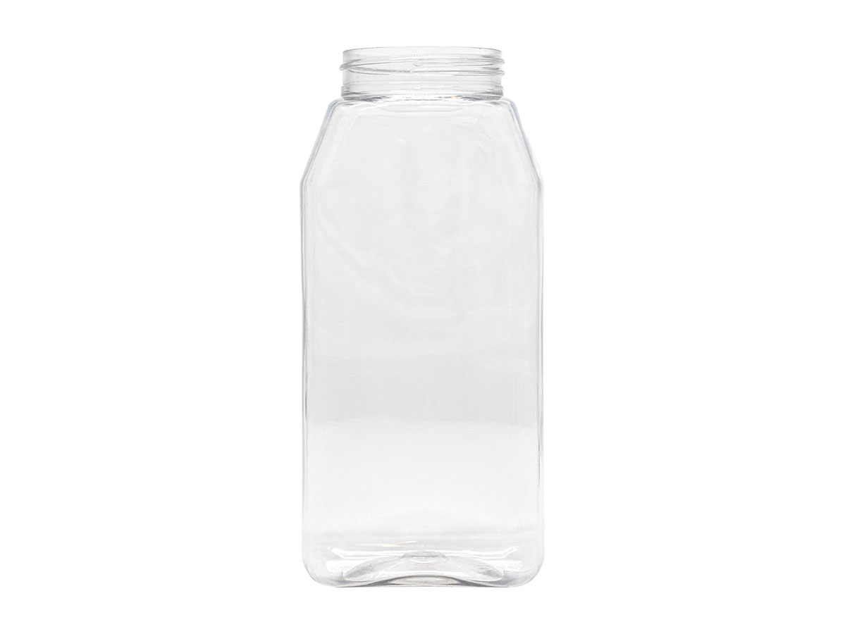 32 oz., 63/485 Finish, Clear, Bottles, PET, Spice Style Oblong
