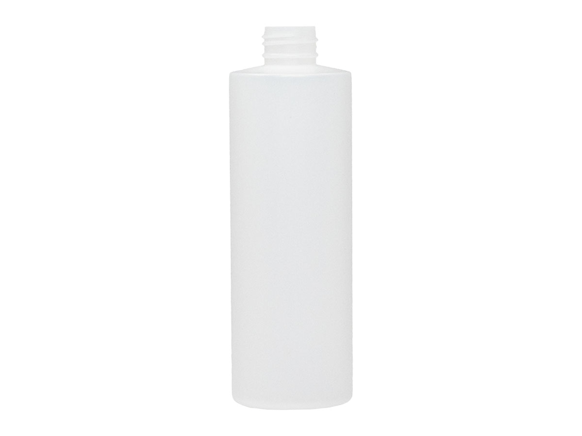 8 oz., 24/410 Finish, Natural, Bottles, HDPE, Cylinder Round