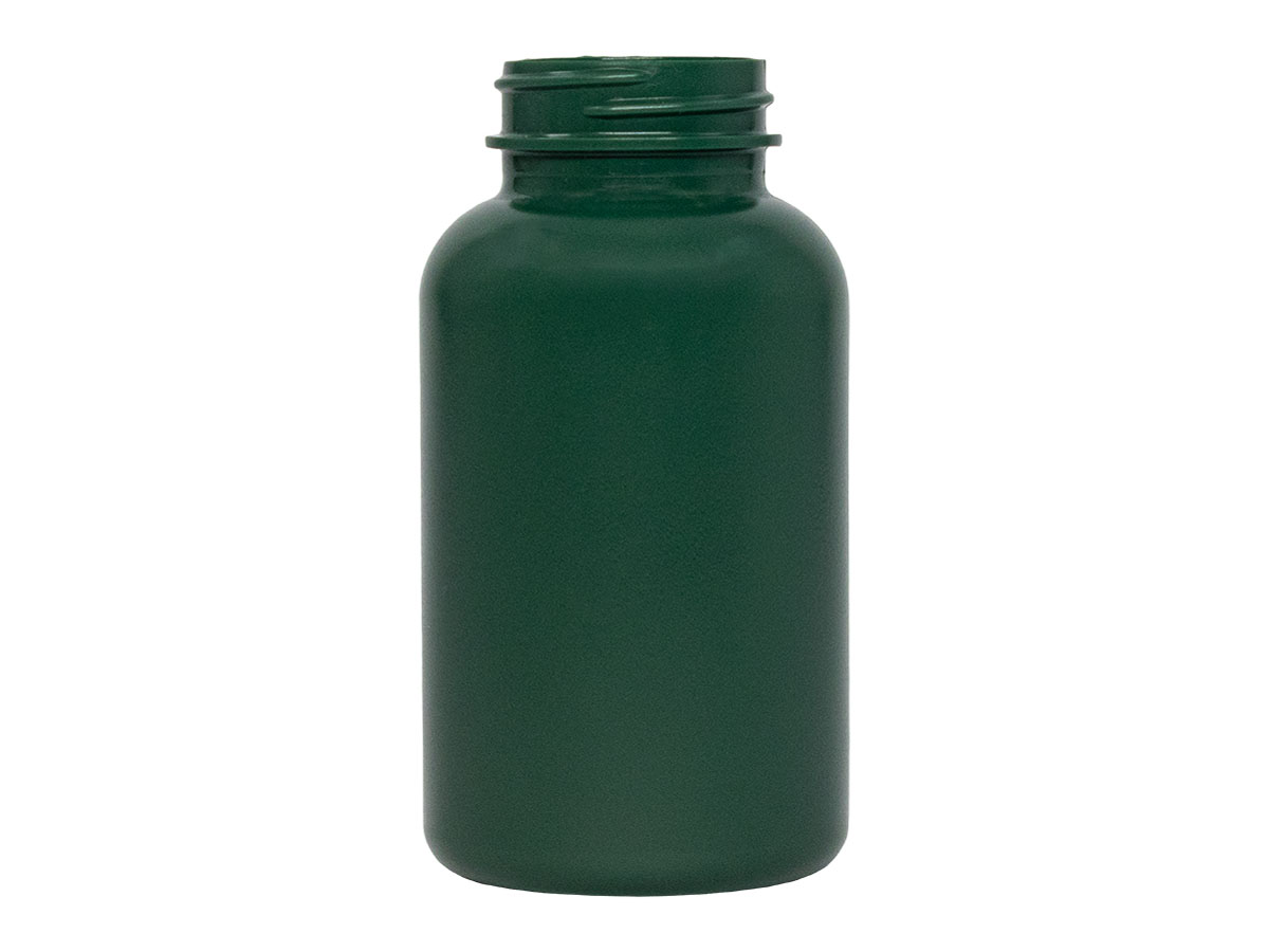 200 cc, 38/400 Finish, Green, Bottles, HDPE, Round Packer