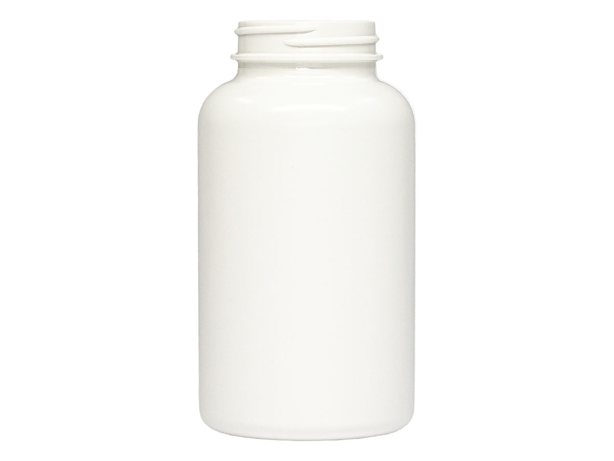 300 cc, 45/400 Finish, White, Bottles, HDPE, Round Packer