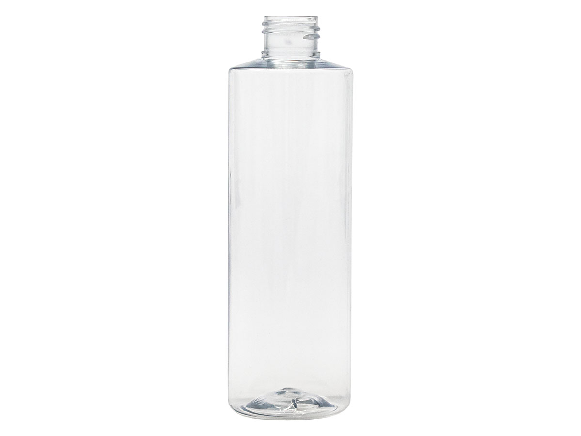 8 oz., 24/410 Finish, Clear, Bottles, PET, Cylinder Round