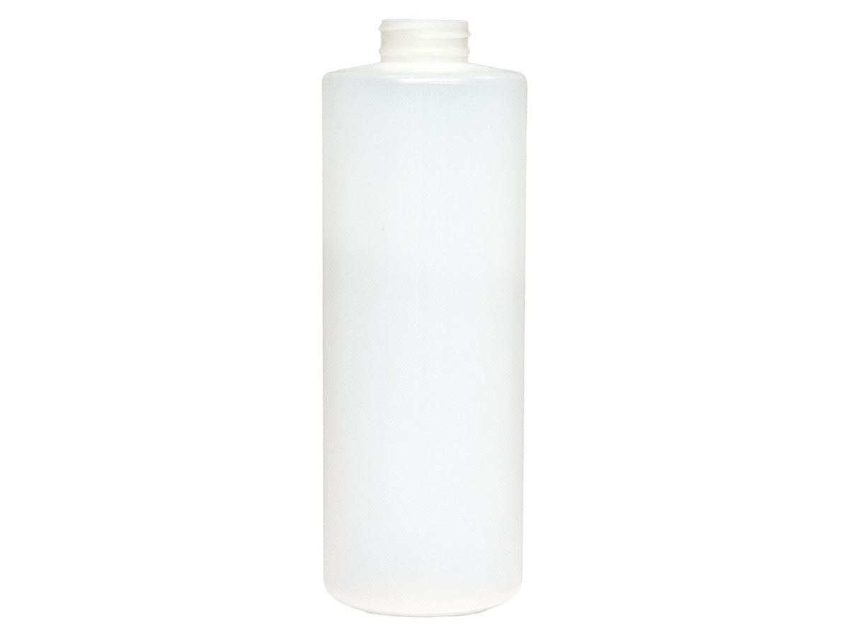 32 oz., 38/400 Finish, Natural, Bottles, HDPE, Cylinder Round, Label Panel