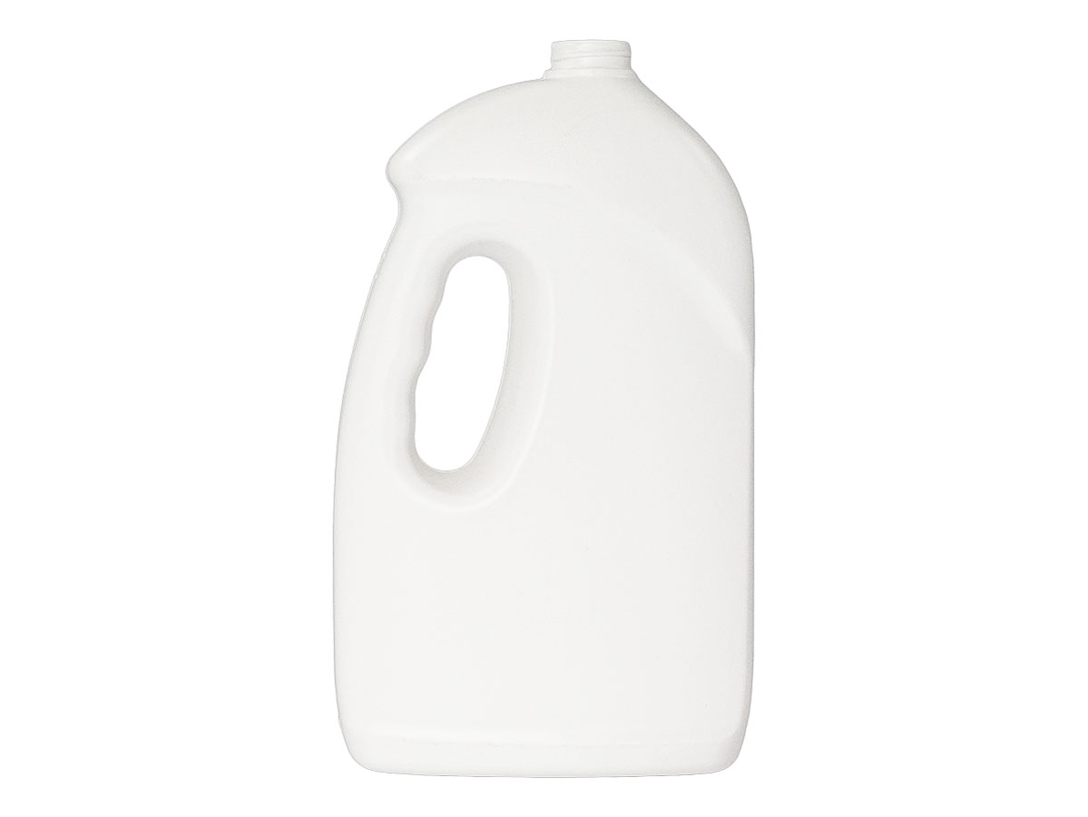 75 oz., 33/400 Finish, White, Bottles, HDPE, Detergent Style Oblong, Label Panel