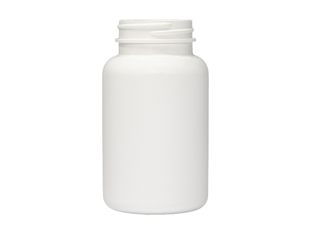 225 cc, 45/400 Finish, White, Bottles, HDPE, Round Packer