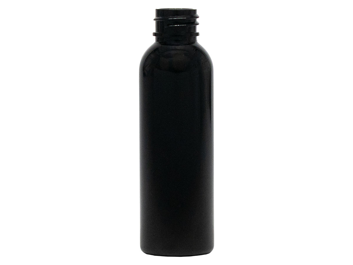 2 oz., 20/410 Finish, Black, Bottles, PET, Bullet