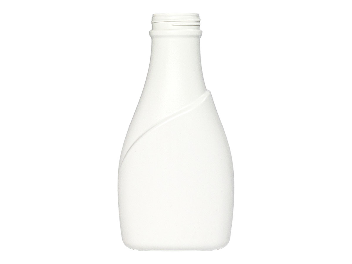 32 oz., 51mm Finish, White, Bottles, HDPE, Detergent Style Oblong, Label Panel