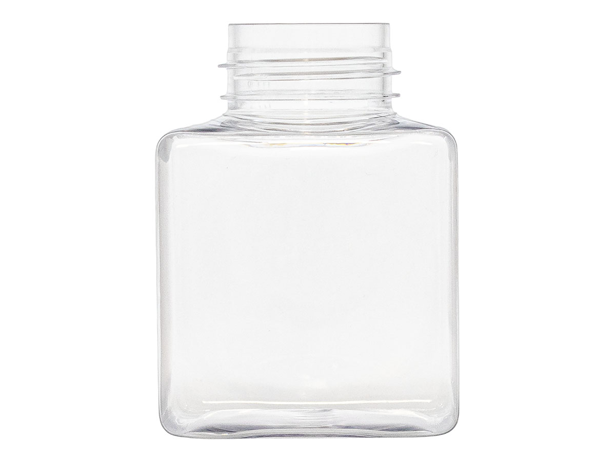 250 mL, 43mm Finish, Clear, Bottles, PET, Square