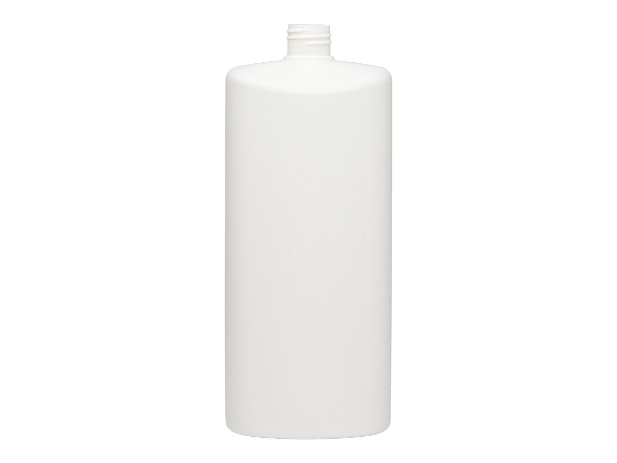 24 oz., 28/410 Finish, White, Bottles, HDPE, Oval