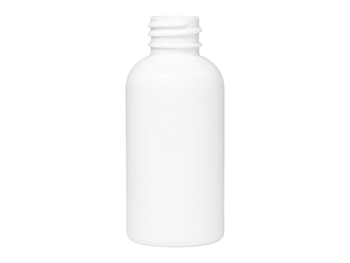 2 oz., 20/410 Finish, White, Bottles, PET, Boston Round