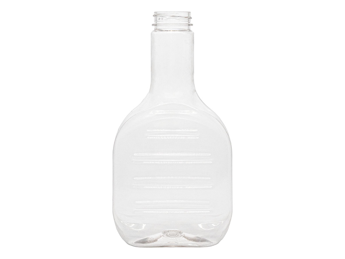 24 oz., 38/400 Finish, Clear, Bottles, PET, Oblong, Banjo Style
