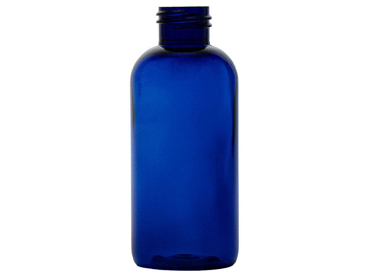 4 oz., 24/410 Finish, Cobalt Blue, Bottles, PET, Boston Round