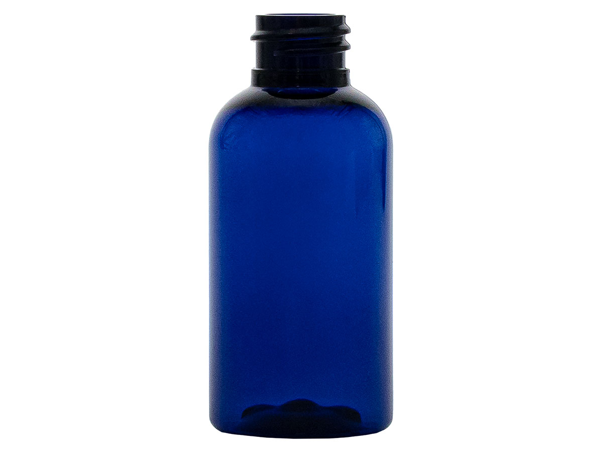 2 oz., 20/410 Finish, Cobalt Blue, Bottles, PET, Boston Round