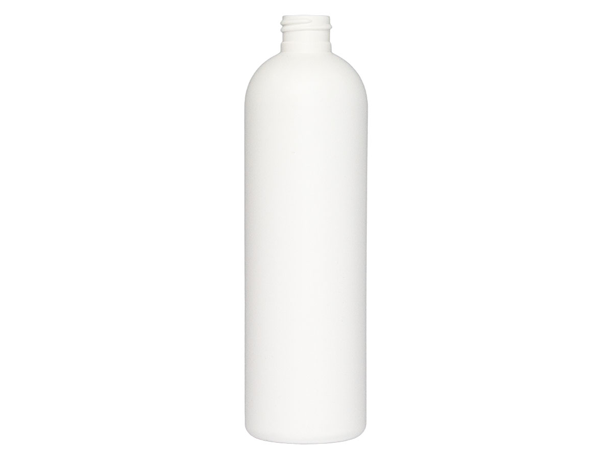 12 oz., 24/410 Finish, White, Bottles, HDPE, Bullet