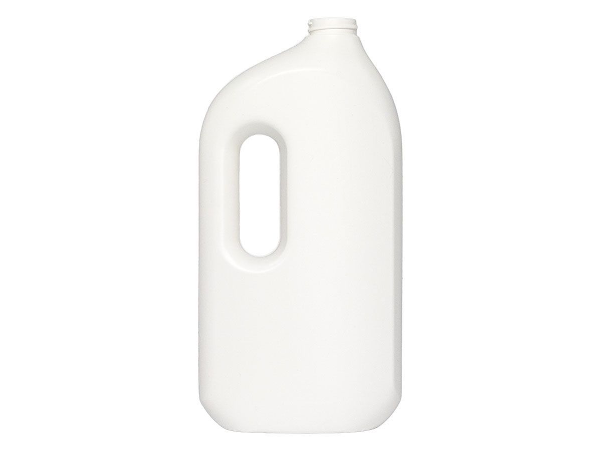 40 oz., 33/400 Finish, White, Bottles, HDPE, Detergent Style Oblong, Label Panel
