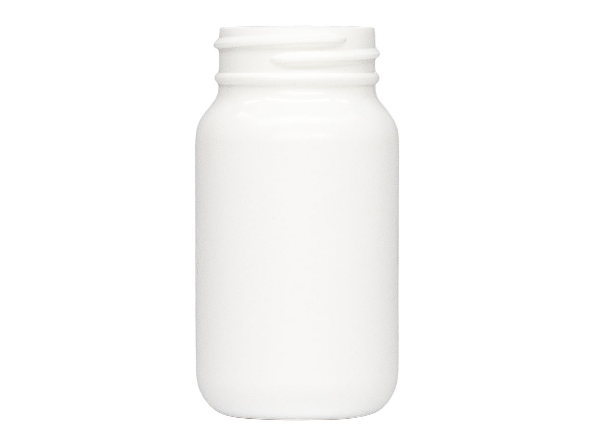 100 cc, 38/400 Finish, White, Bottles, HDPE, Round Packer