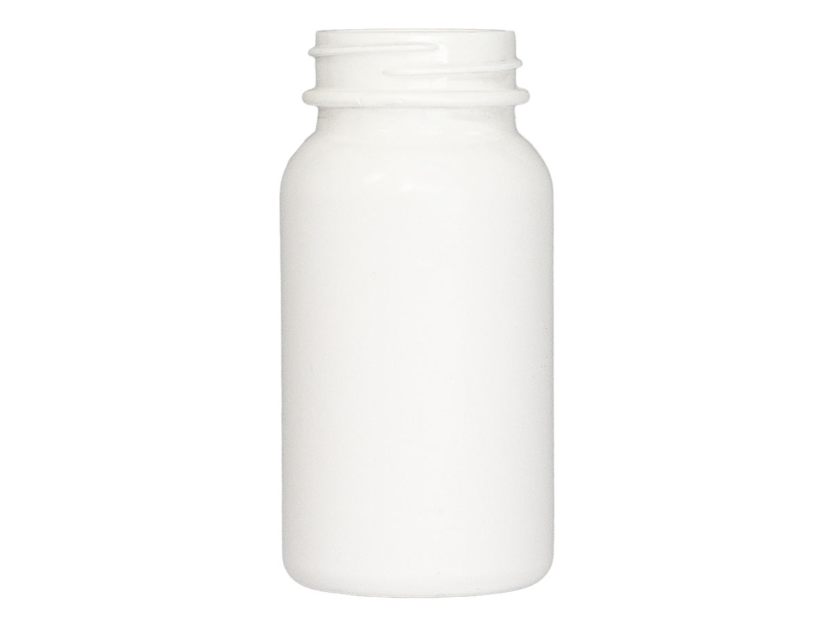 120 cc, 38/400 Finish, White, Bottles, HDPE, Round Packer