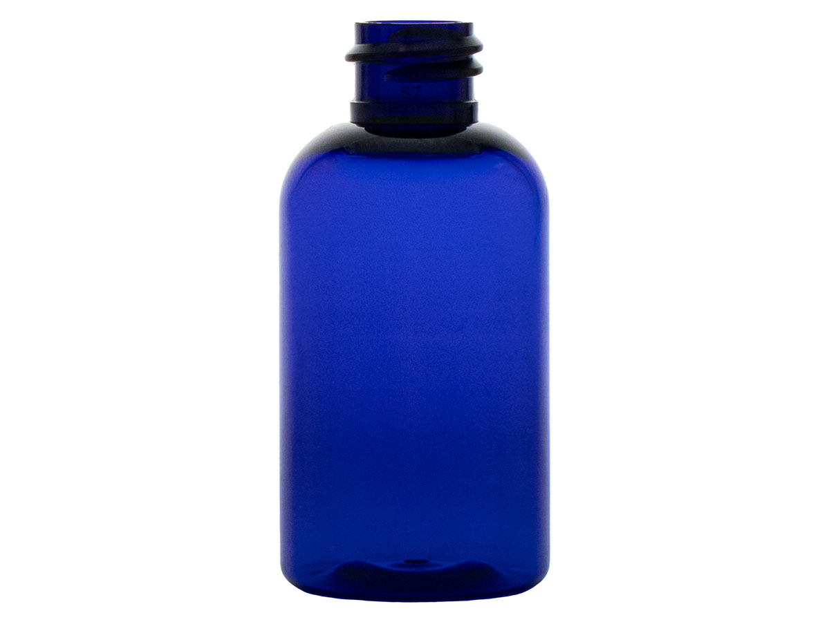 2 oz., 20/410 Finish, Cobalt Blue, Bottles, PET, Boston Round