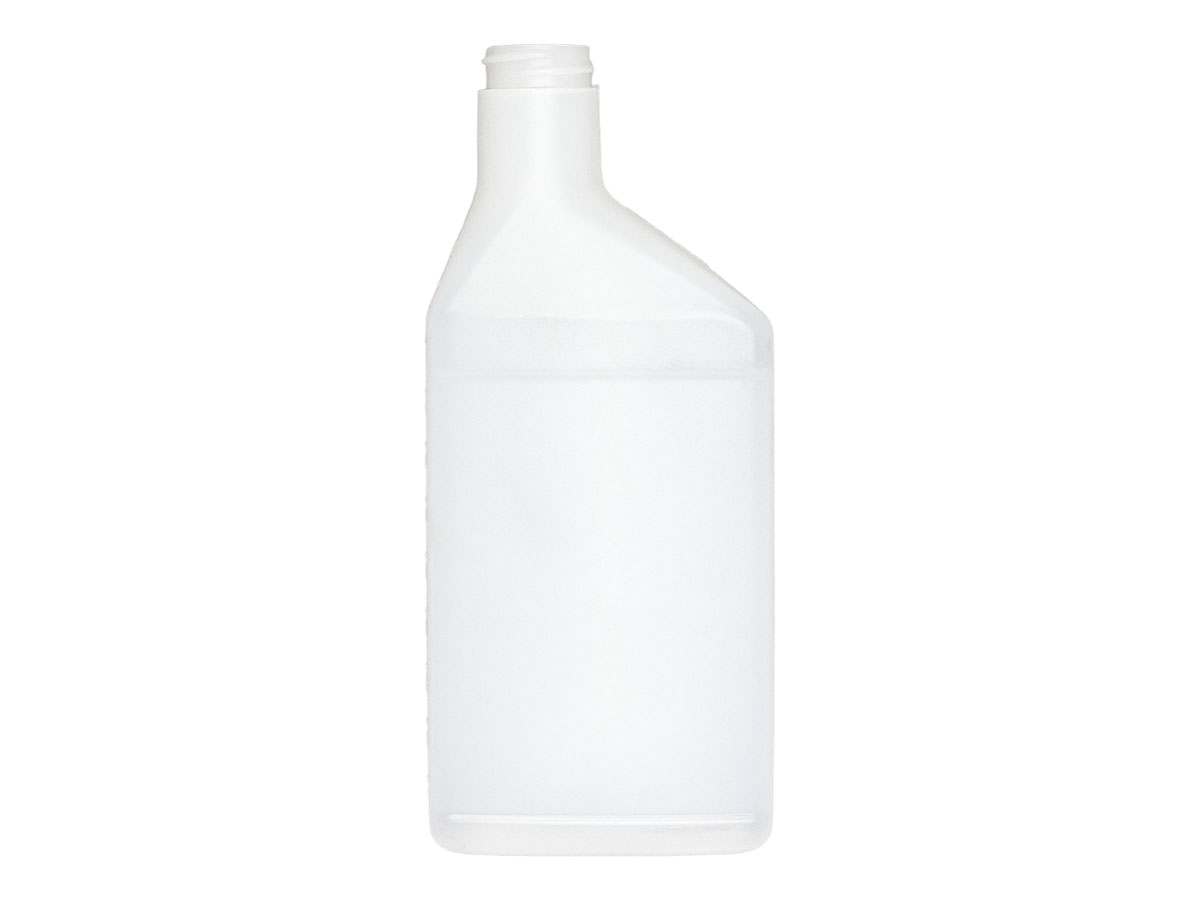 16 oz., 28/400 Finish, Natural, Bottles, HDPE, Automotive Oblong, Label Panel