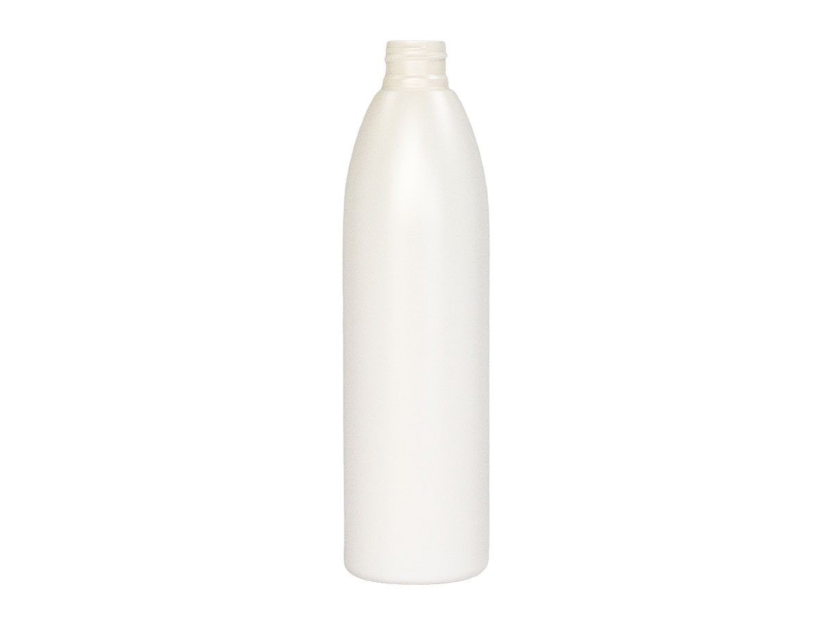 10 oz., 24/410 Finish, White, Bottles, HDPE, Tapered Bullet