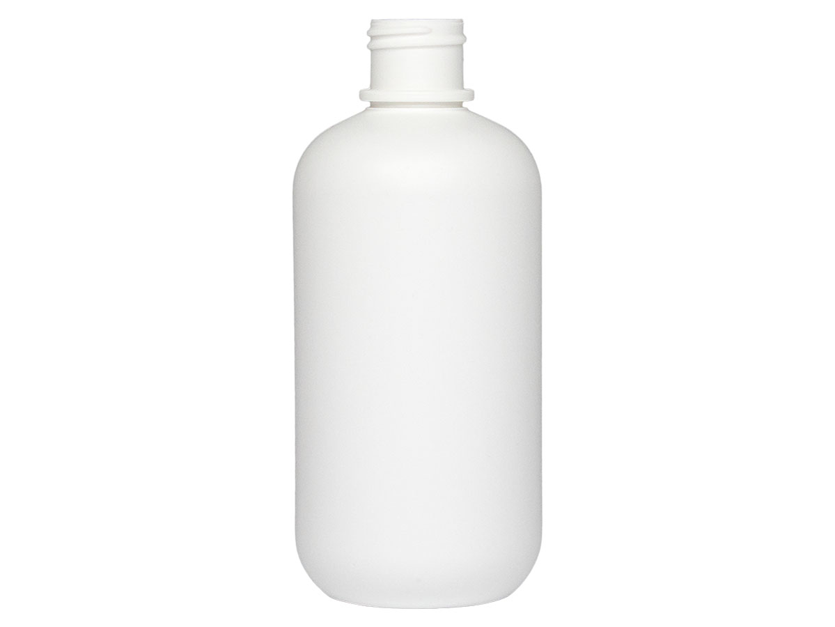 8 oz., 24/410 Finish, White, Bottles, Hdpe, Boston Round