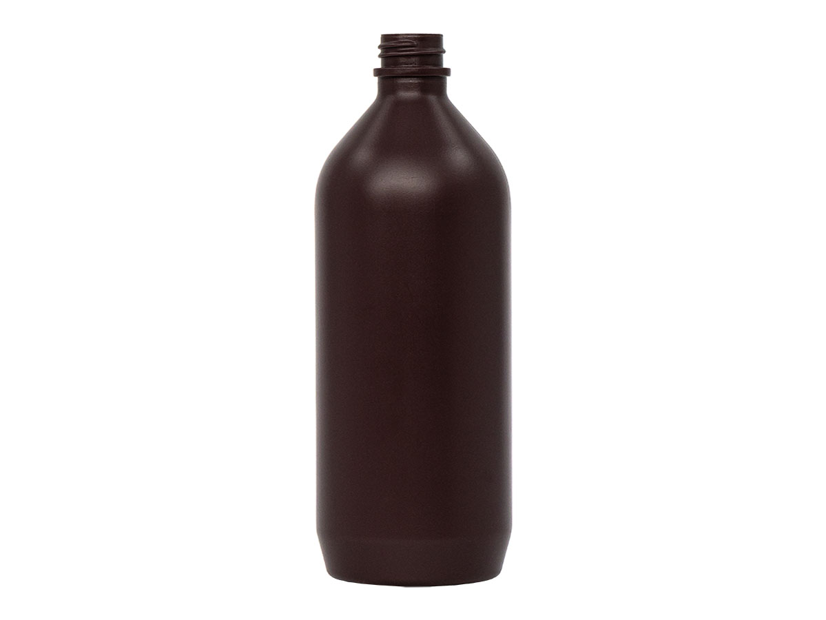 16 oz., 24/400 Finish, Brown, Bottles, HDPE, Modified Round