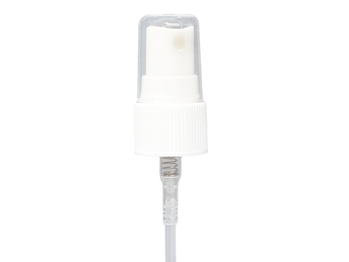 20/410 Finish, White, Sprayers, Fine Mist, Fine Ribbed, Clear Hood, 3 1/2" DT