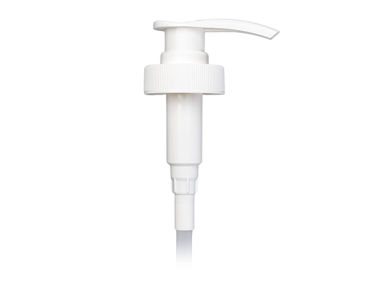 38/400 Finish, White, Pumps, Lotion, Fine Ribbed, Lock Down, 4cc, 11 13/16" DT