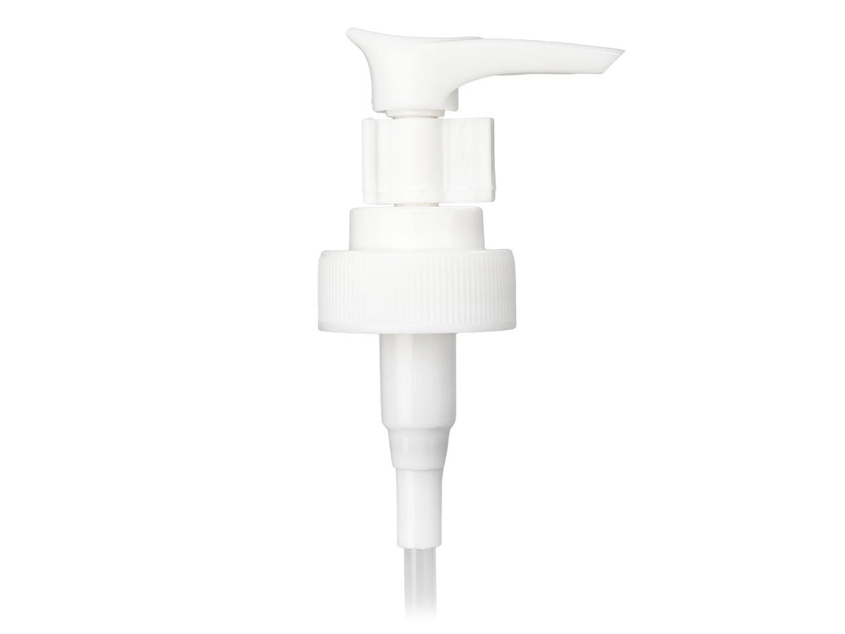 28/400 Finish, White, Pumps, Lotion, Fine Ribbed, Ship Clip, 1cc, 9 1/4" DT