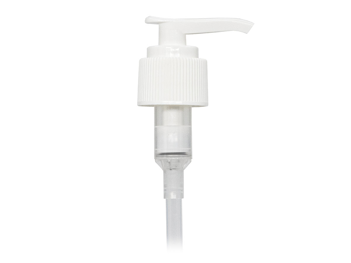 24/410 Finish, White, Pumps, Lotion, Fine Ribbed, Lock Down, 2.5cc, 6 1/8" DT