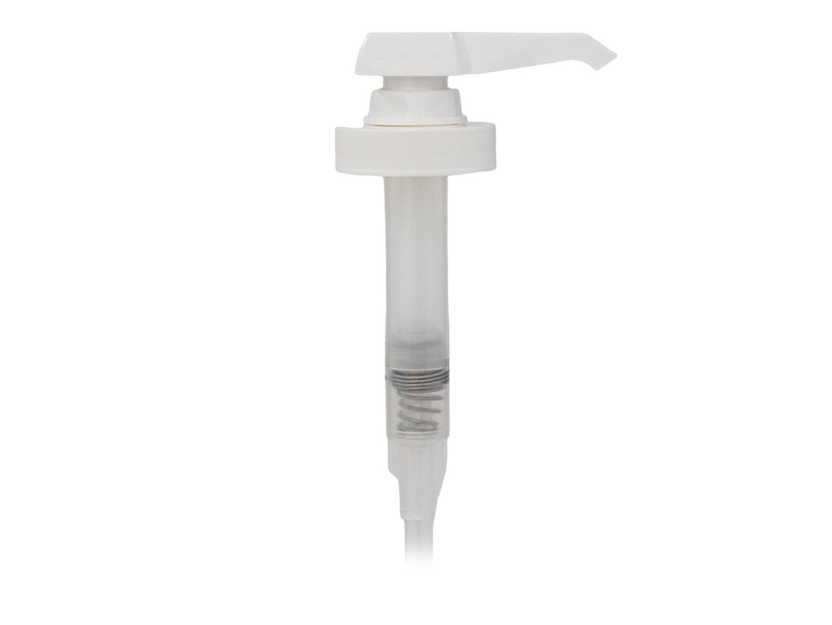 38/400 Finish, White, Pumps, Lotion, Fine Ribbed, Lock Down, 9 7/8" DT