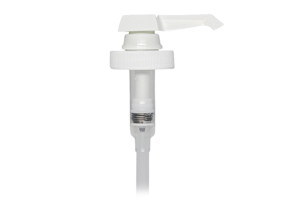 38/400 Finish, White, Pumps, Lotion, Fine Ribbed, Lock Down, SD-400, 4cc, 8 3/8" DT