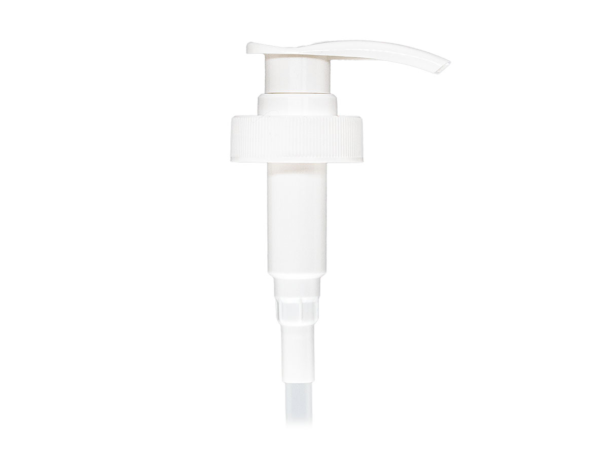 38/400 Finish, White, Pumps, Lotion, Fine Ribbed, Lock Down, 8cc, 12 1/2" DT