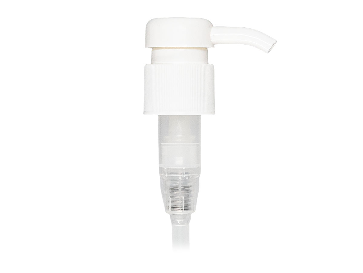 28/410 Finish, White, Pumps, Lotion, Fine Ribbed, Lock Down, 2.5cc, 8 5/16" DT