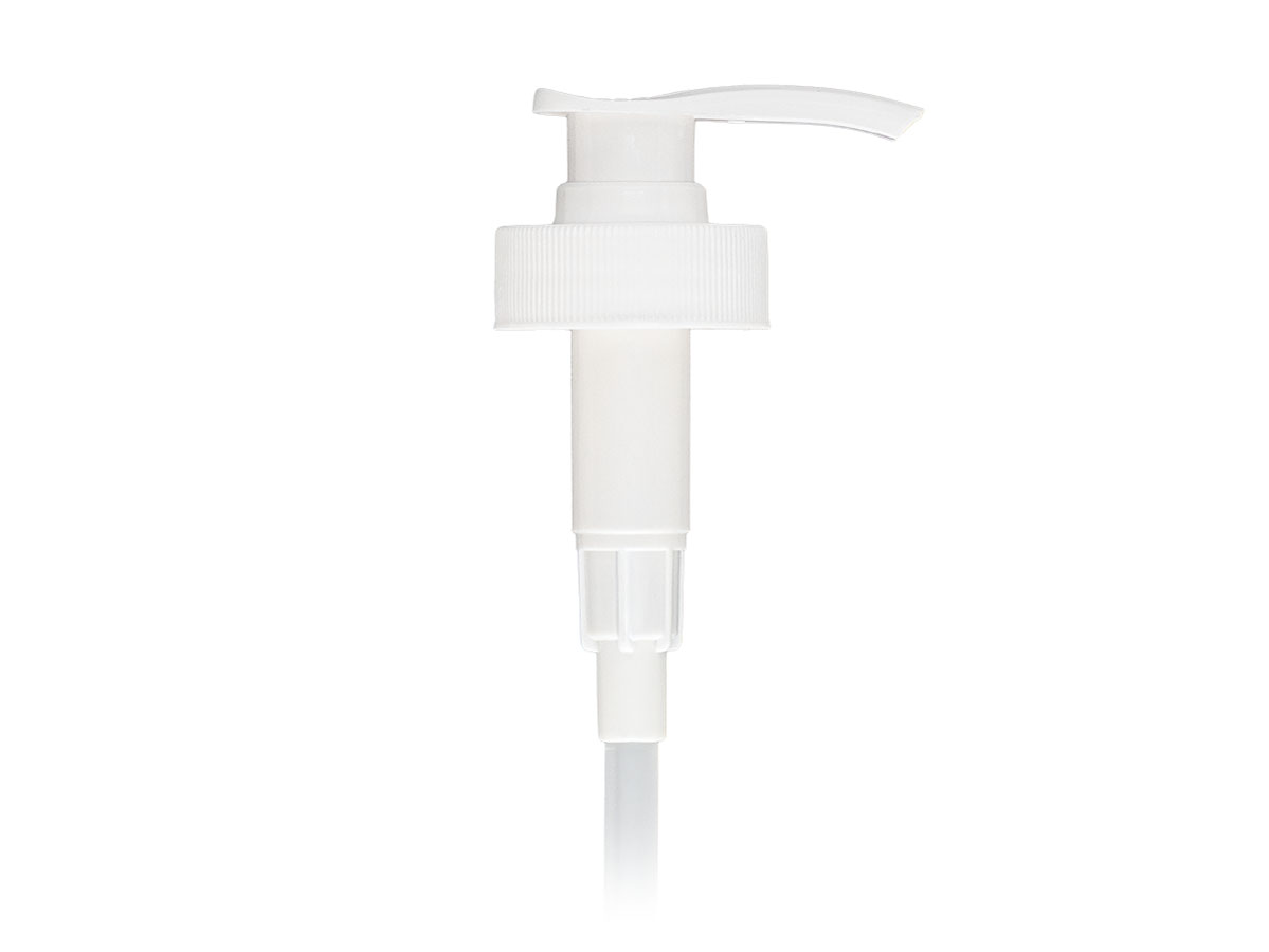 38/400 Finish, White, Pumps, Lotion, Fine Ribbed, Lock Down, 3.5cc, 10 15/16" Dt