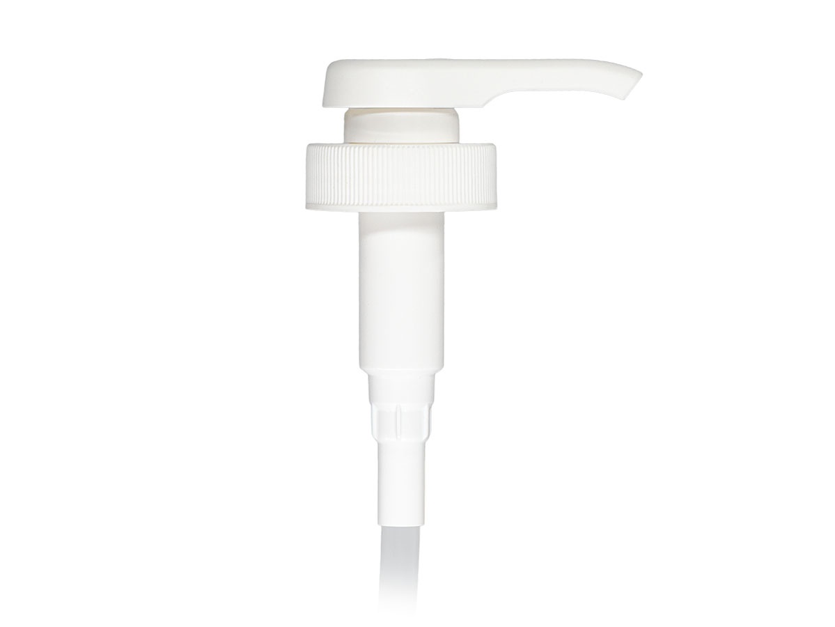 38/400 Finish, White, Pumps, Lotion, Fine Ribbed, Lock Down, 4cc, 11" Dt